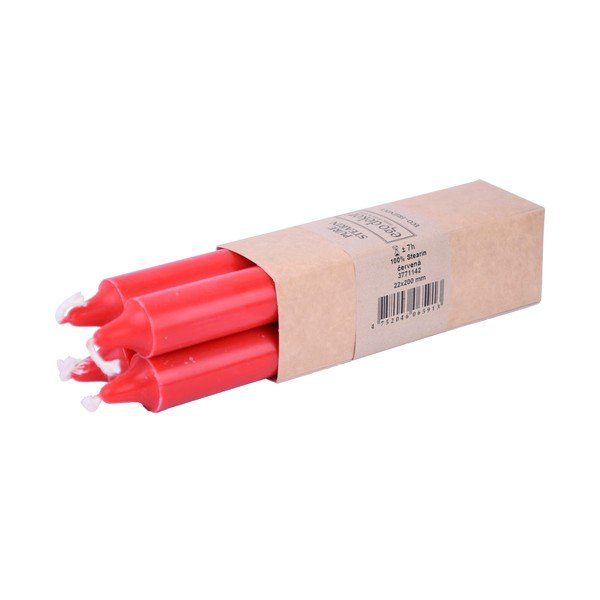 Set 4 lumânări lungi Ego Dekor ED, timp de ardere 7 h, roșu-image-2