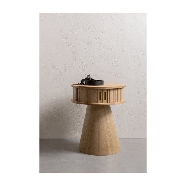 Noptieră în culoare naturală cu aspect de lemn de pin Karri – WOOOD-image-1