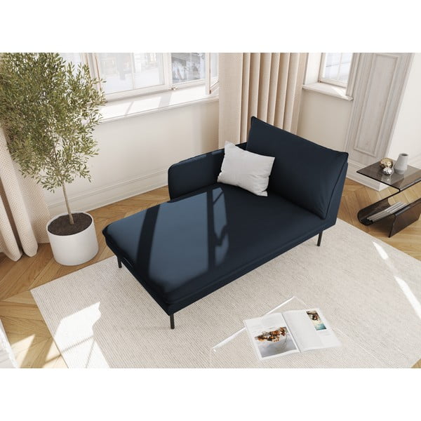 Șezlong albastru închis cu tapițerie din catifea (cu colțar pe partea stângă ) Vienna – Cosmopolitan Design-image-4