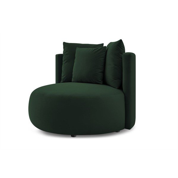 Fotoliu verde închis cu tapițerie din catifea Cesar – Bobochic Paris