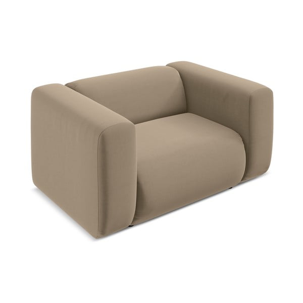 Fotoliu bej cu tapițerie din catifea Ekahi – Makamii-image-3