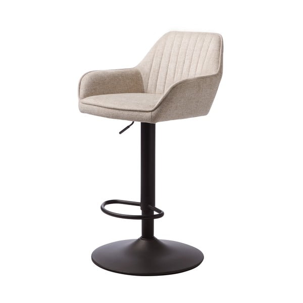 Scaun de bar bej cu înălțime ajustabilă/cu cotiere tapițat (înălțime șezut 65 cm) Nolan – Unique Furniture-image-2