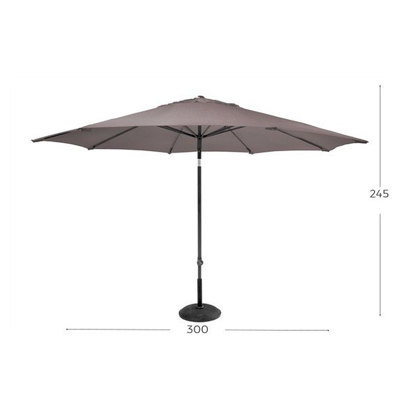 Umbrelă de soare Hartman, ø 300 cm, gri-image-1