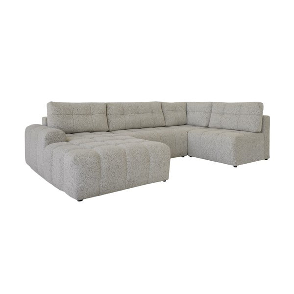 Colțar modular maro deschis extensibil/cu spațiu de depozitare (cu colț pe partea dreaptă) Lulu – Miuform