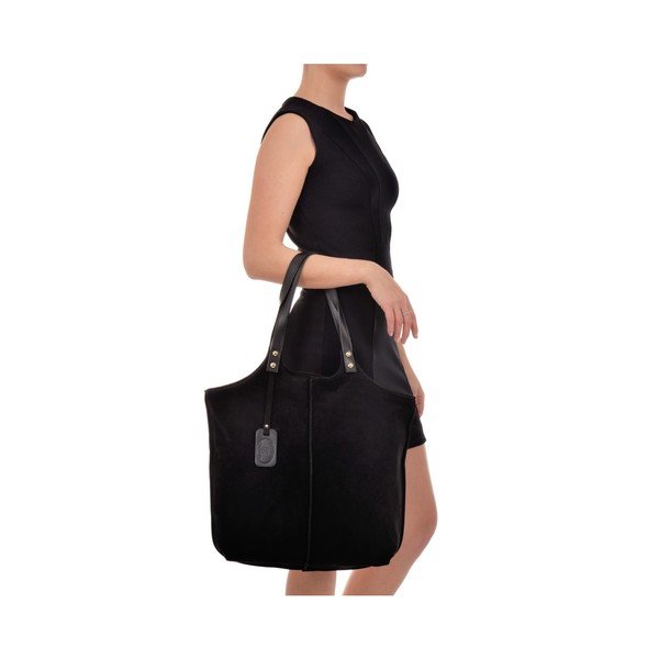 Geantă din piele Roberta M Magna, negru-image-3