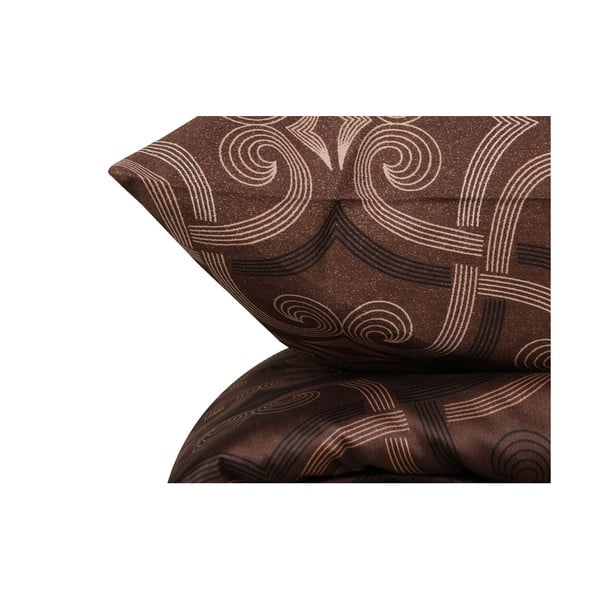 Lenjerie de pat maro din bumbac satinat pentru pat dublu 200x200 cm Pandora – Mijolnir-image-4