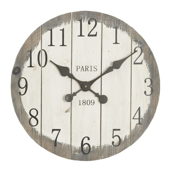 Ceas din lemn Clayre & Eef Country Time, ⌀ 50 cm