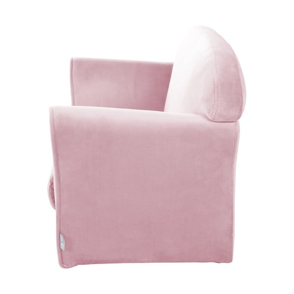 Canapea pentru copii roz-deschis cu tapițerie din catifea 78 cm Lil Sofa – Roba-image-2