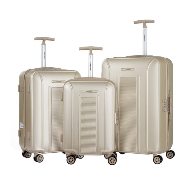 Set 3 valize cu roți Murano Africa, bej