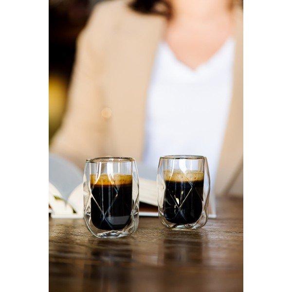 Căni 2 buc. pentru espresso/cu perete dublu 100 ml Geo – Vialli Design-image-1
