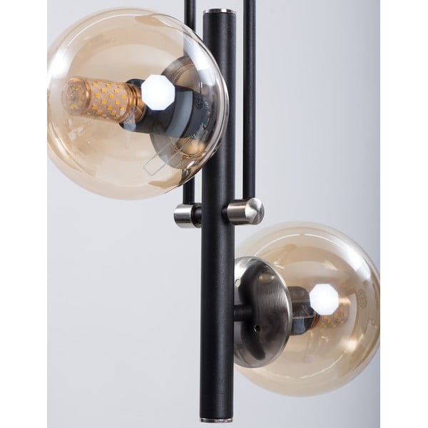 Plafonieră neagră cu abajur din sticlă ø 15 cm Libra – Squid Lighting-image-3