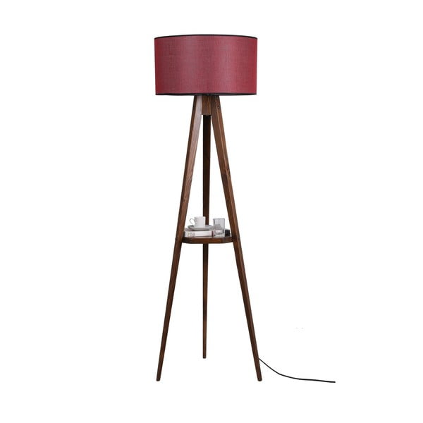 Lampadar roșu/maro cu abajur textil (înălțime 153 cm) Sehbalı Tripod – Opviq lights