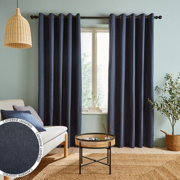 Draperii albastre în set de 2 bucăți 183x168 cm Chambray - Catherine Lansfield-image-2