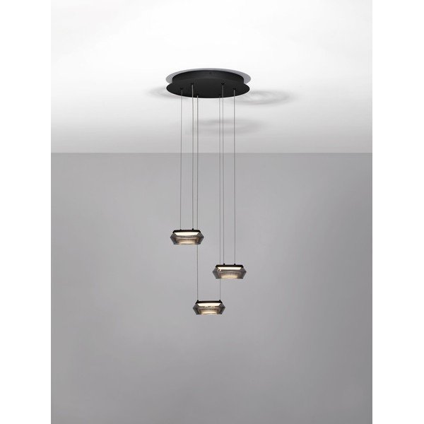 Lustră negru-mat LED cu intensitate reglabilă din sticlă ø 35 cm Jailyn – Nova Luce-image-4