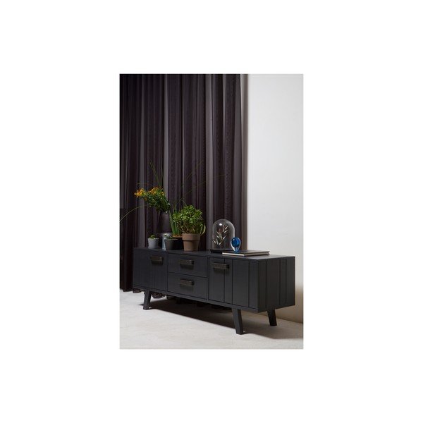 Comodă TV neagră din lemn  de pin 150x55 cm Watch – De Eekhoorn-image-2