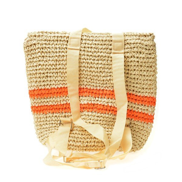 Rucsac din paie Mangotti Bags Orange-image-1