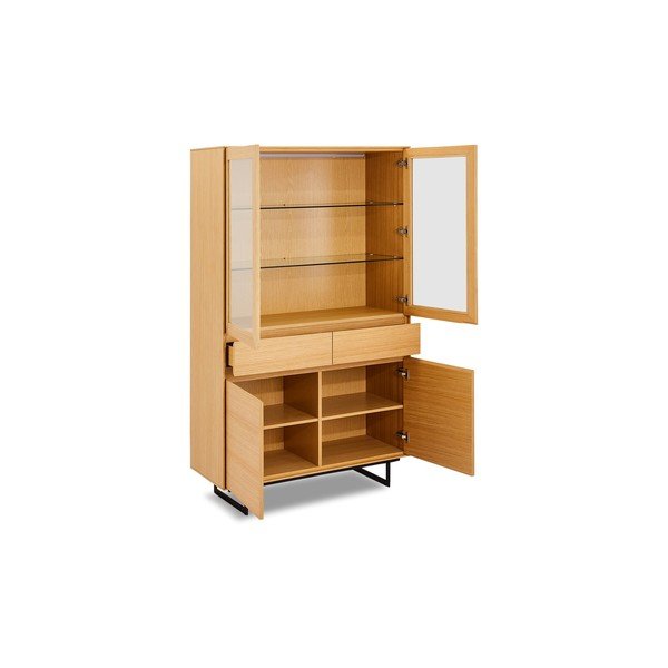 Vitrină în decor din lemn de stejar Furnhouse Tokyo, crem-image-3