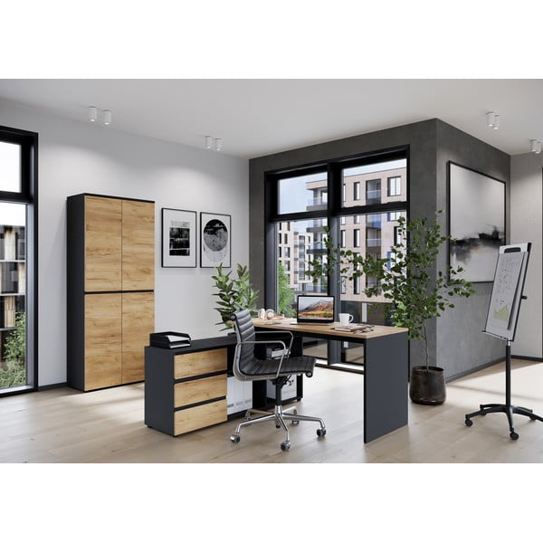 Birou cu aspect de stejar 146x145 cm Lissabon - Germania-image-1