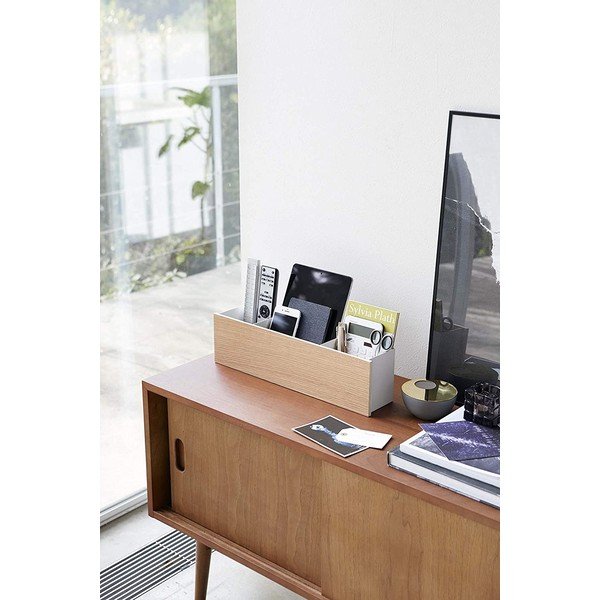 Organizator alb/în culoare naturală pentru papetărie din metal Rin – YAMAZAKI-image-1