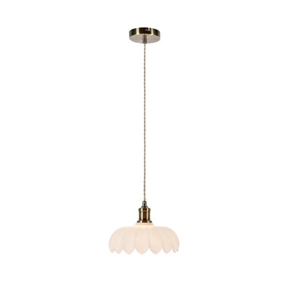 Lustră albă/alămie cu abajur din sticlă ø 25,5 cm Kurage – Markslöjd