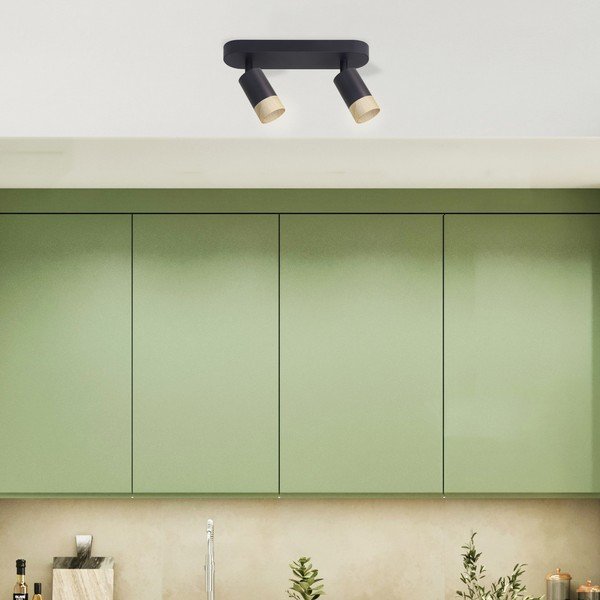 Plafonieră neagră/în culoare naturală cu abajur din metal 34x5.5 cm Conti – Candellux Lighting-image-1