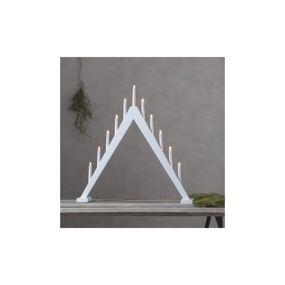 Sfeșnic cu LED pentru Crăciun Star Trading Trill, alb, înălțime 79 cm