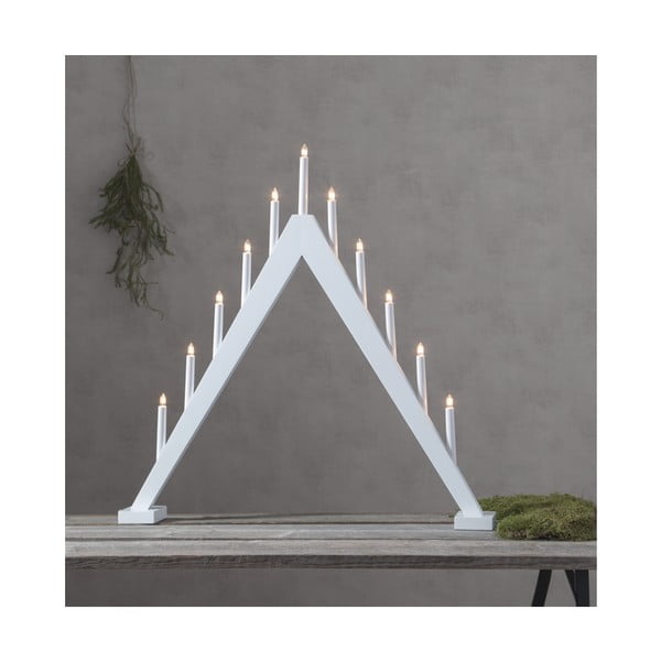 Sfeșnic cu LED pentru Crăciun Star Trading Trill, alb, înălțime 79 cm