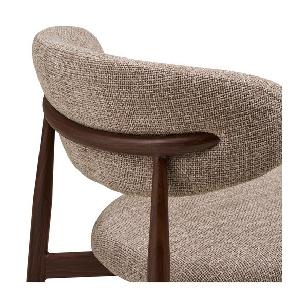 Scaun de dining bej/maro închis tapițat Levanto – House Nordic-image-4