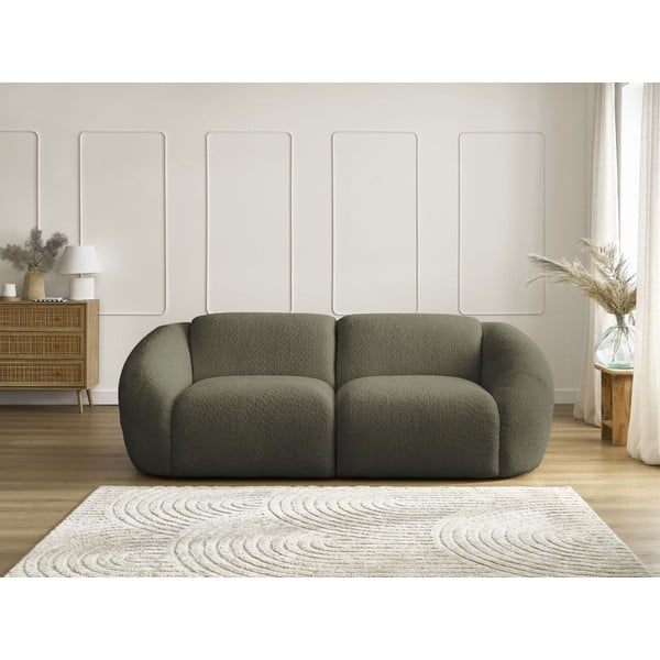 Canapea verde cu tapițerie din țesătură bouclé 230 cm Tina – Bobochic Paris-image-3