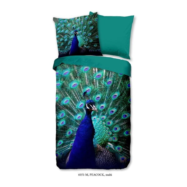 Lenjerie de pat din micropercal Muller Textiels Mighty Peacock, 140 x 200 cm