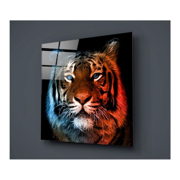 Tablou din sticlă Insigne Lion Colorful, 40 x 40 cm