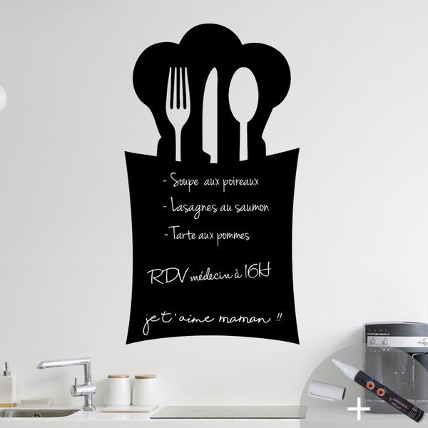 Set autocolant tip tăbliță de scris și marker Ambience Chef's Hat-image-3