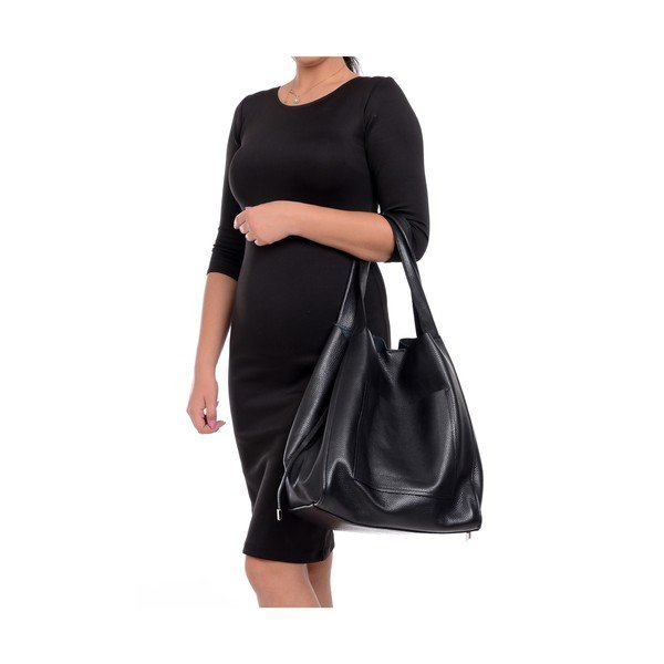 Geantă din piele pentru cumpărături Isabella Rhea, negru-image-2