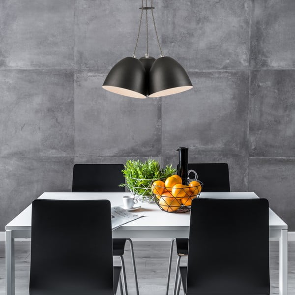 Lustră neagră cu abajur din metal - LAMKUR-image-1