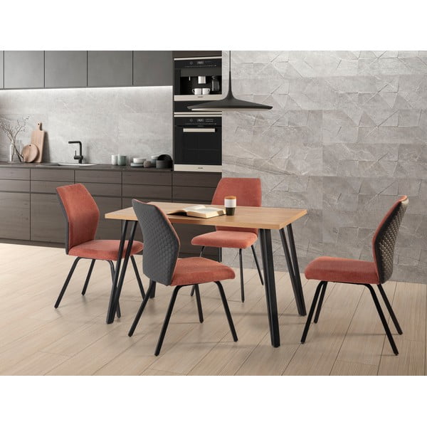 Scaune de dining roz 4 buc. Pol – Marckeric-image-1