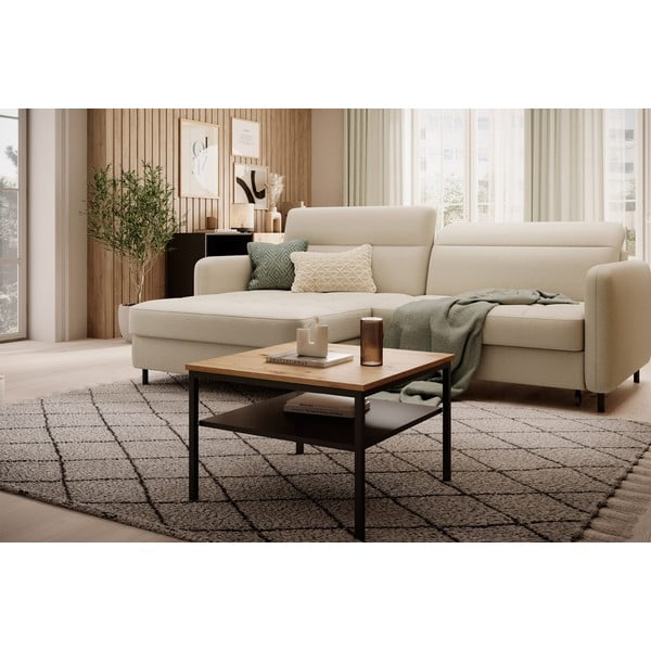 Colțar bej extensibil/cu spațiu de depozitare cu tapițerie din catifea (cu colț pe partea stângă/cu șezlong) Gomsi – ELTAP-image-3