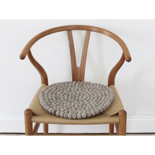 Pernă pentru scaun cu bile din lână Wooldot Ball Chair Pad, ⌀ 39 cm, maro nisip-image-2