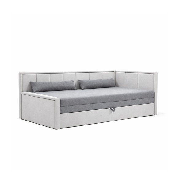 Canapea gri extensibilă/cu spațiu de depozitare cu tapițerie din chenille 214 cm Fulgeo – ELTAP