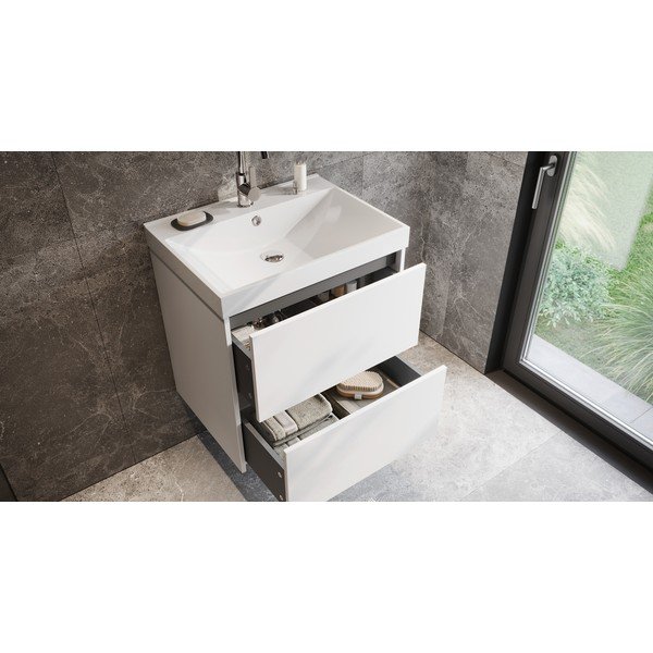 Dulap sub chiuvetă alb suspendat cu aspect mat 61x65 cm Bodera – Germania-image-1