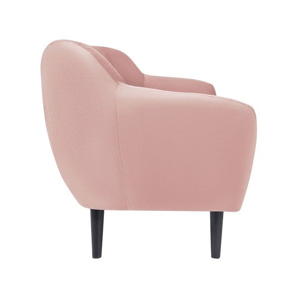Canapea cu 2 locuri și picioare negre Mazzini Sofas Toscane, roz deschis-image-2