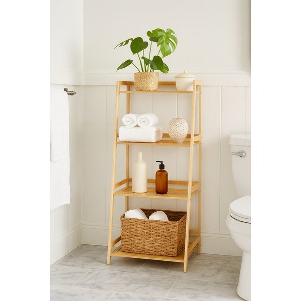 Etajeră de baie în culoare naturală din bambus 52x115 cm Elori – Bonami Essentials-image-1