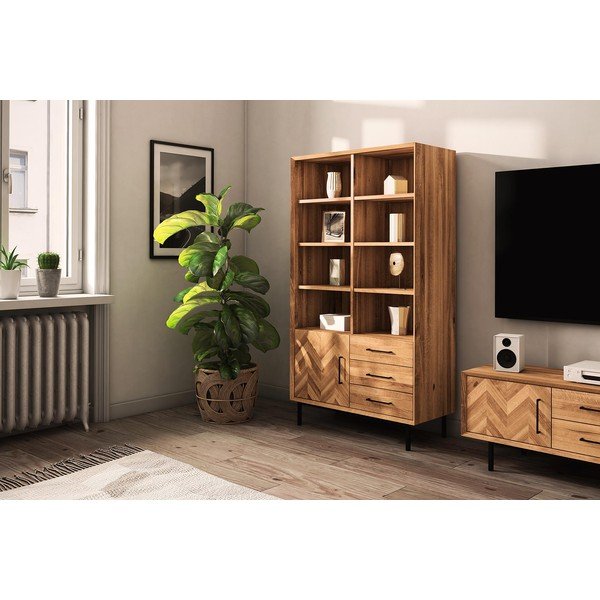 Bibliotecă din lemn de stejar 97x176 cm Abies – The Beds-image-4