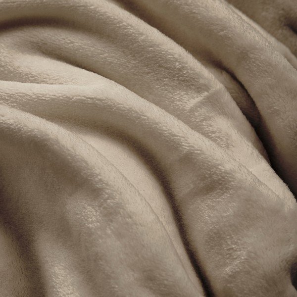 Pătură taupe din microflanel 220x240 cm Flanou – douceur d'intérieur-image-2