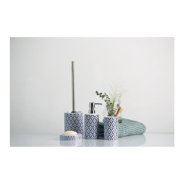 Dozator săpun lichid Wenko Lorca, ceramică, albastru-image-2