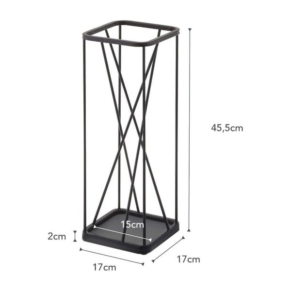 Suport pentru umbrele YAMAZAKI 9 Square, negru-image-4