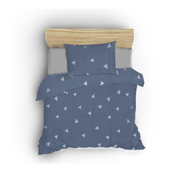 Lenjerie de pat albastră pentru pat dublu 200x200 cm Üçgen – Mijolnir