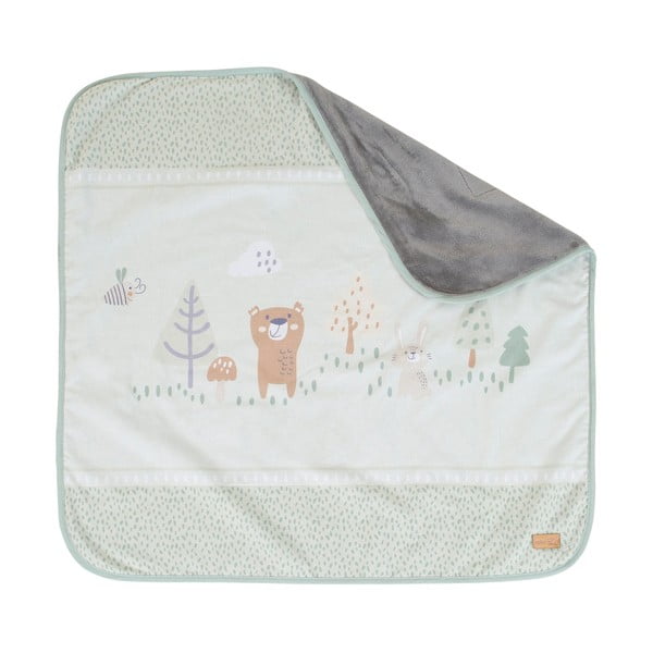 Pătură pentru copii verde-deschis din micropluș/cocolino 80x80 cm Woodland Buddies – Roba