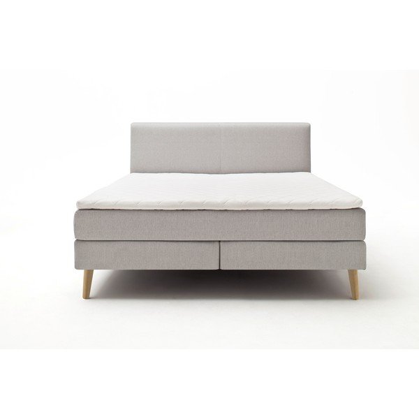 Pat boxspring gri deschis 160x200 cm Greta – Meise Möbel-image-3