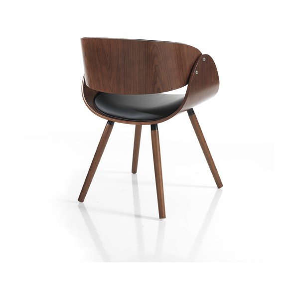 Scaun de sufragerie negru/maro închis cu cotiere tapițat Visby Evo – Tomasucci-image-3