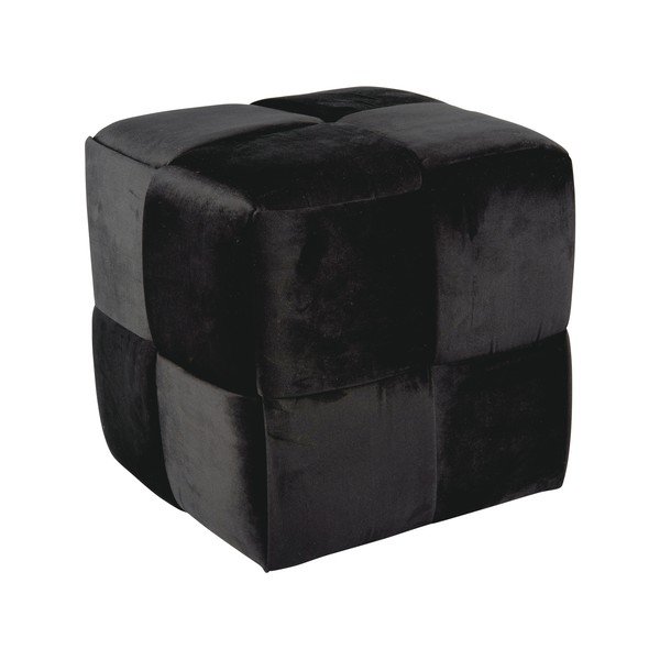 Taburet negru cu tapițerie din catifea Weaved – Leitmotiv